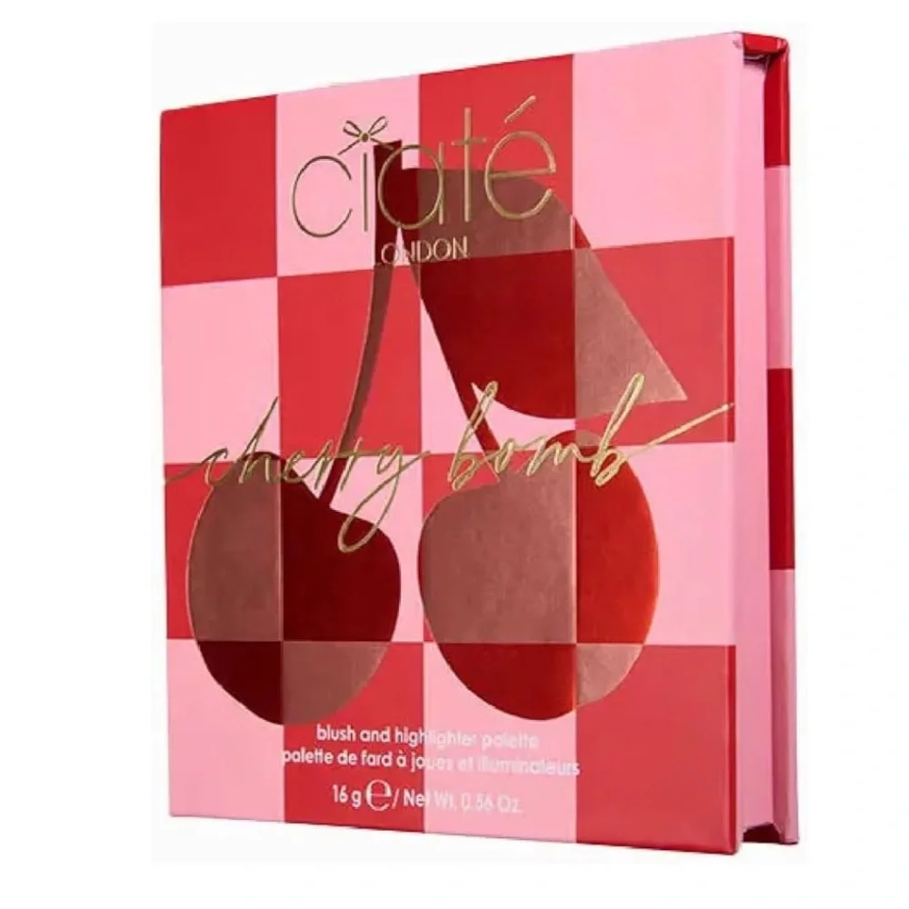 CIATÉ LONDON Cherry Bomb Blush and Highlighter Palette in Light Medium